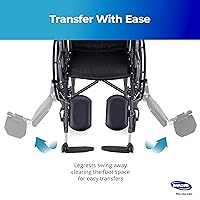 Vista 5 de Invacare Reposapiernas Elevable para Silla de Ruedas con Almohadillas Acolchadas para Pantorrillas, Reposapiés con Función Abatible, Longitud