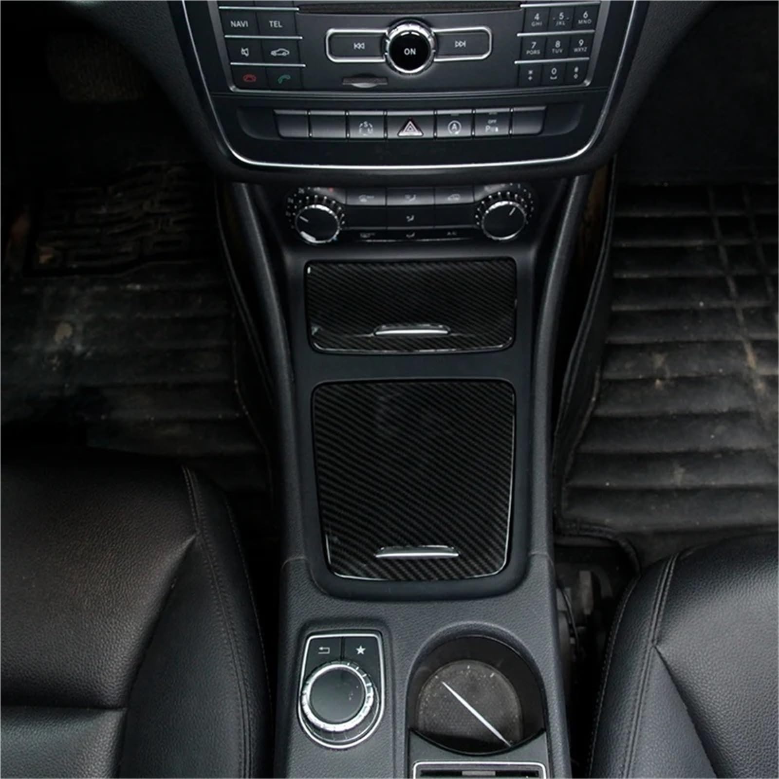 Folia na panel‌ Okleina skrzynia biegów‌ Dekoracja panelu konsoli środkowej z włókna węglowego pasująca do Mercedesa Benz CLA GLA A Class W117 W176 A180 2014-2017