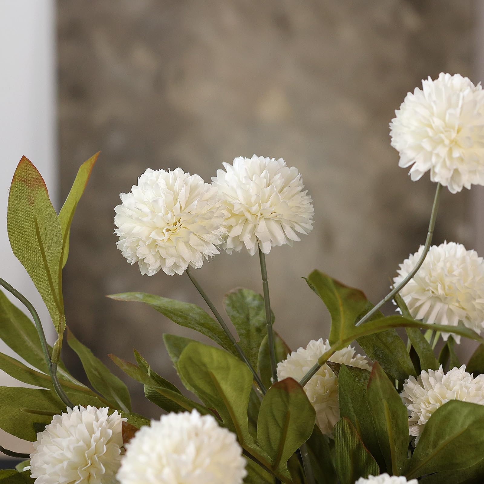 Künstliche Kunstseide Pompons für Vasen, 68,6 cm, große künstliche Chrysanth-Zweige mit Stielen für selbstgemachte Blumensträuße, Tafelaufsätze, Hochzeitsfüller, Arrangements, Duschdekorationen
