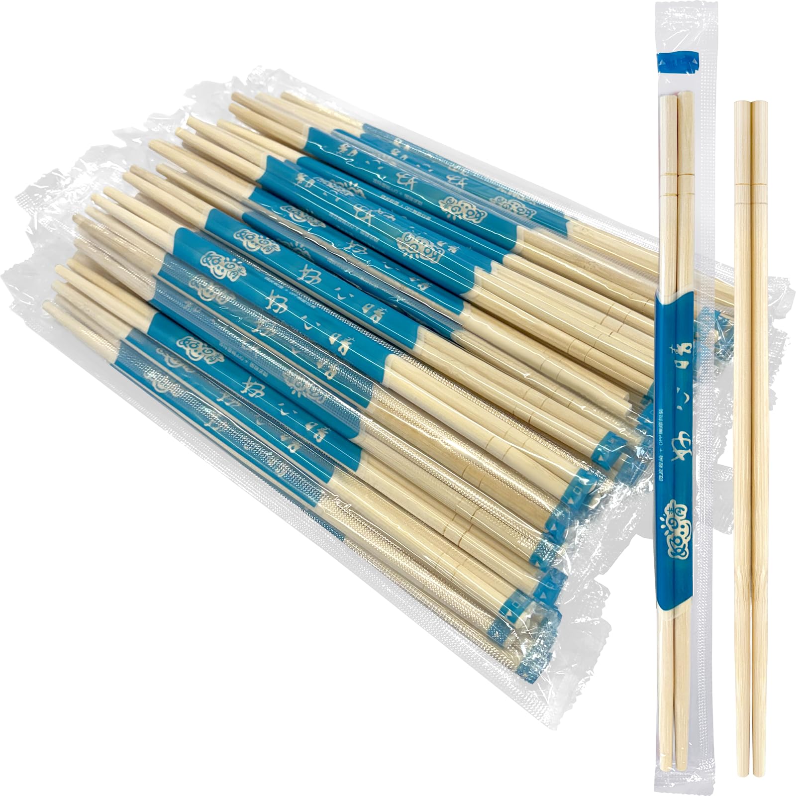 52usa disposable bamboo chopsticks 100 sets 93939 long individually wrapped chinese chopsticks wooden clear bag bulk