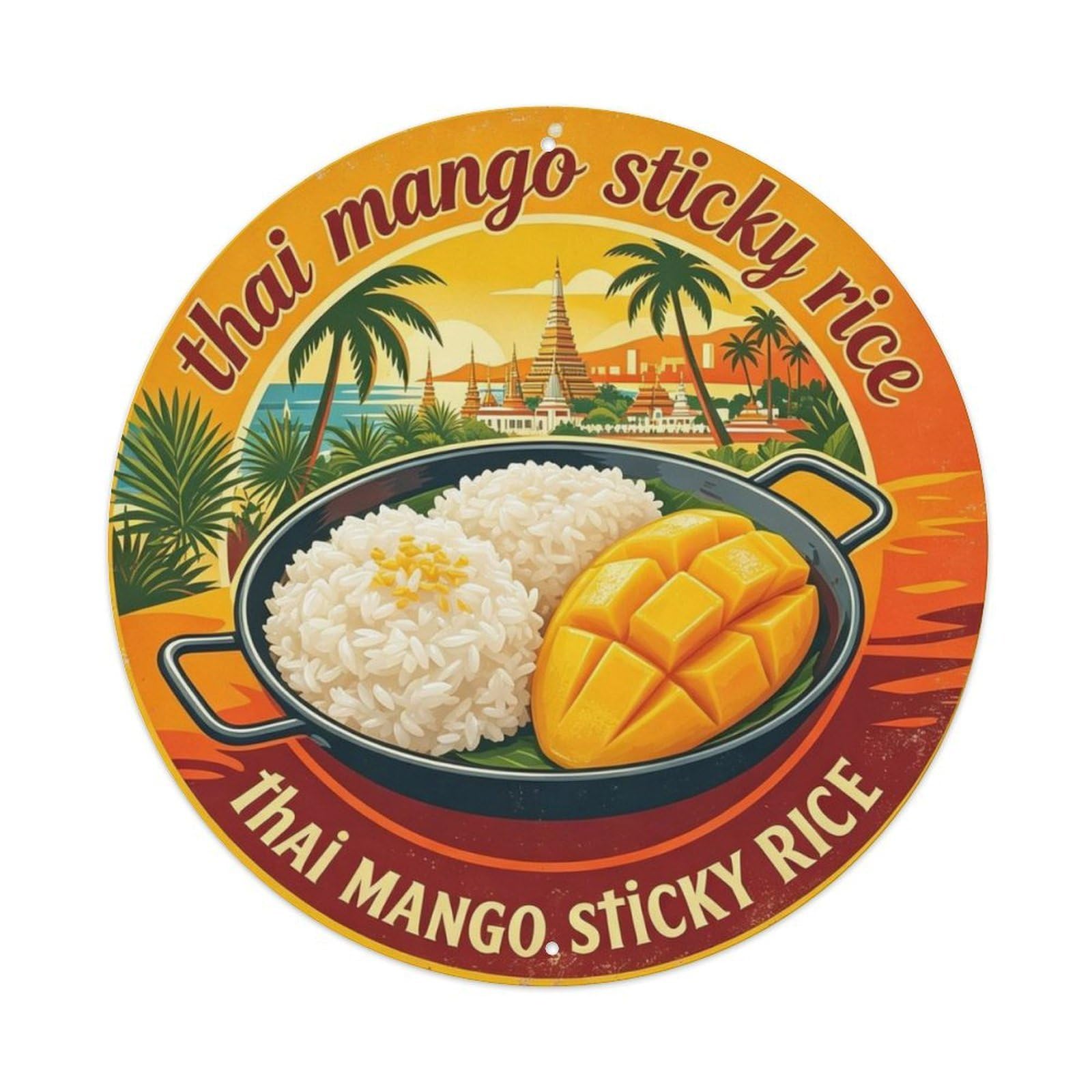 Thai Mango Sticky Rice Metal Tin Sign Plaque