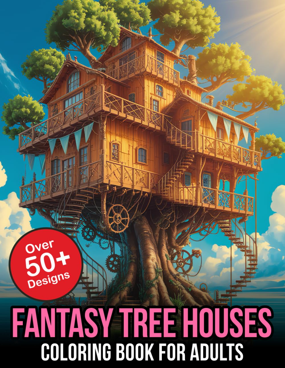 Fantasy Tree Houses Coloring Book for Adults