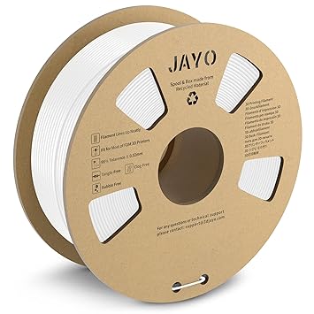 3D Printer Filament PLA+, JAYO Filament 1.75mm PLA Plus 1.1KG, Neatly Wound Filament, Dimensional Accuracy +/- 0.02mm, Higher Toughness, Highly Fluid, Fast Print for Most FDM 3D Printers, 1.1kg White