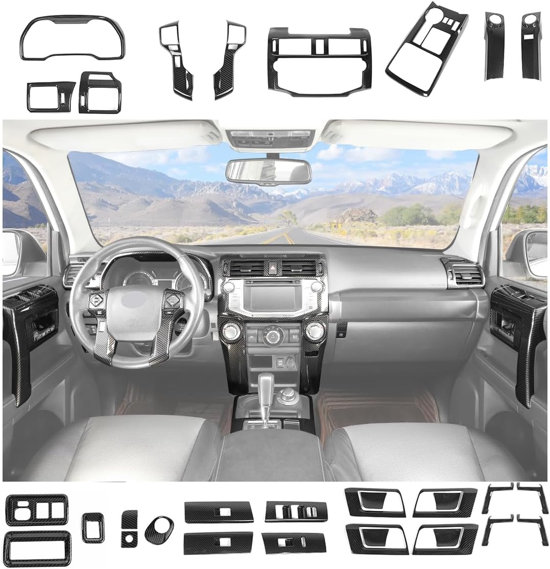 JeCar 31pcs Full Set Carbon Fiber Interior Trim Kit for 2010-2019 Toyota 4Runner Interior Accessories