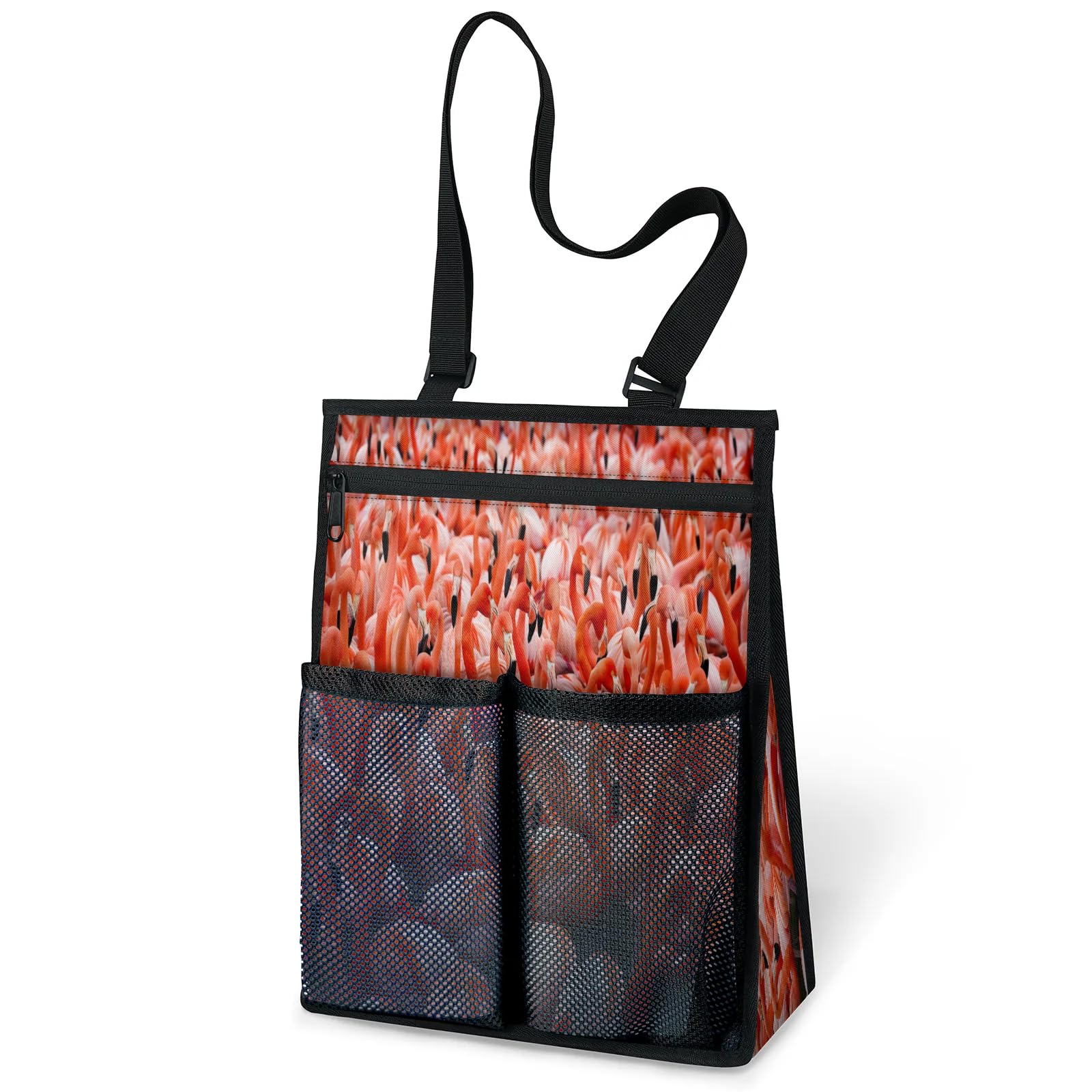 Ourtheme Animal Flamingos Portable Shower Bag for Travel Gym Camp Beach Tote Shower Caddy Bags Hanging Toiletry Organizer