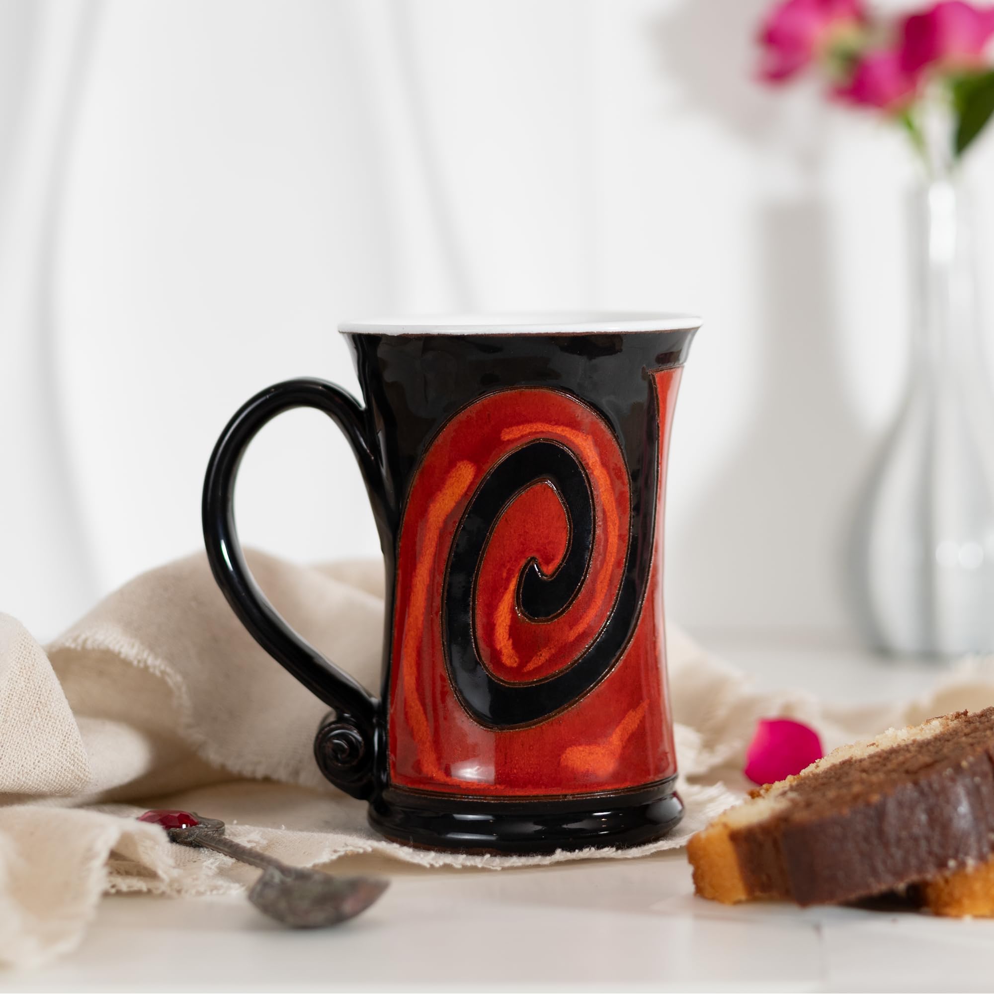Felisteya Handmade Ceramic Coffee Mug, Black Cat Pottery Mug, 320ml Artisan Tea Cup, Unique Decorative Mug - Image 3