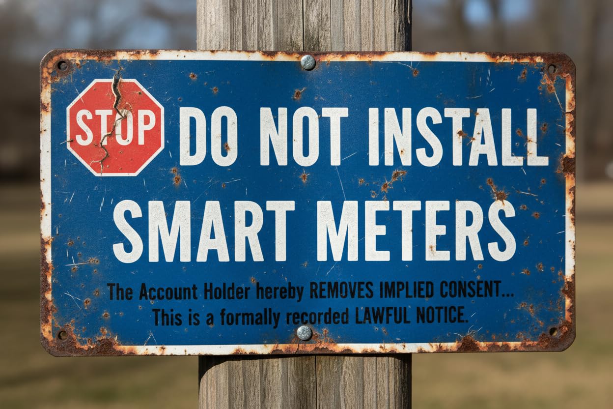 Wall Decor Stop Do Not Install Smart Meters Decal 8x12Inch Vintage Signs Aluminum Plates Printed