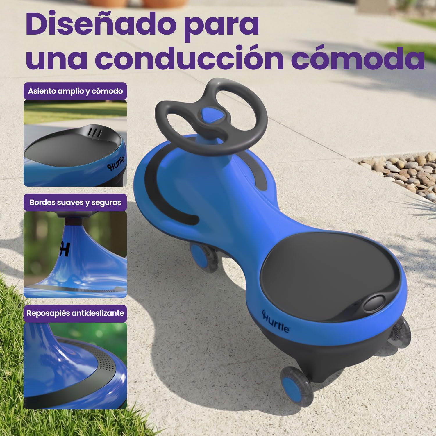 Hurtle Coche correpasillos Tipo Wiggle Coaster Car, Montable para niños sin Pedales ni batería, con Giro y Movimiento, Uso en Interior y Exterior, 2 años en adelante — view 5