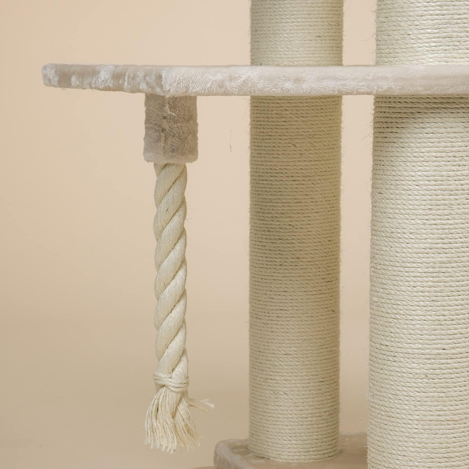 RHRQuality Cat Tree for large cats - Cat Paradise - Large Cat Scratching Post XXL Cat Scratching Post for Maine Coon Large Cat Tree Heavy Cat Climbing Tree Scratching Furniture (Plus, Beige) 9 71KWmbuTZ1L. AC SL1498