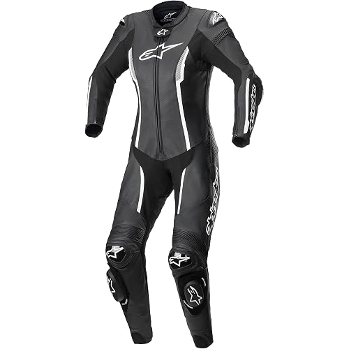 Alpinestars Women's Stella Missile v2 Leather One-Piece Suit (38) (BLACK/WHITE)