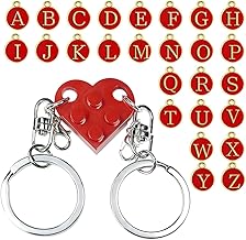 Personalized Brick Matching Couple Heart Keychain, Heart Keychain Gifts for Him Her Boyfriend Girlfriend Mom Couple Lovers