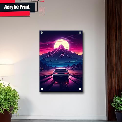 Miniatura 3 de Unique Synthwave Style Retro Art, 80s style art, framed poster print, guest room art, cool living room art, Framed Art Decor, Wall Art