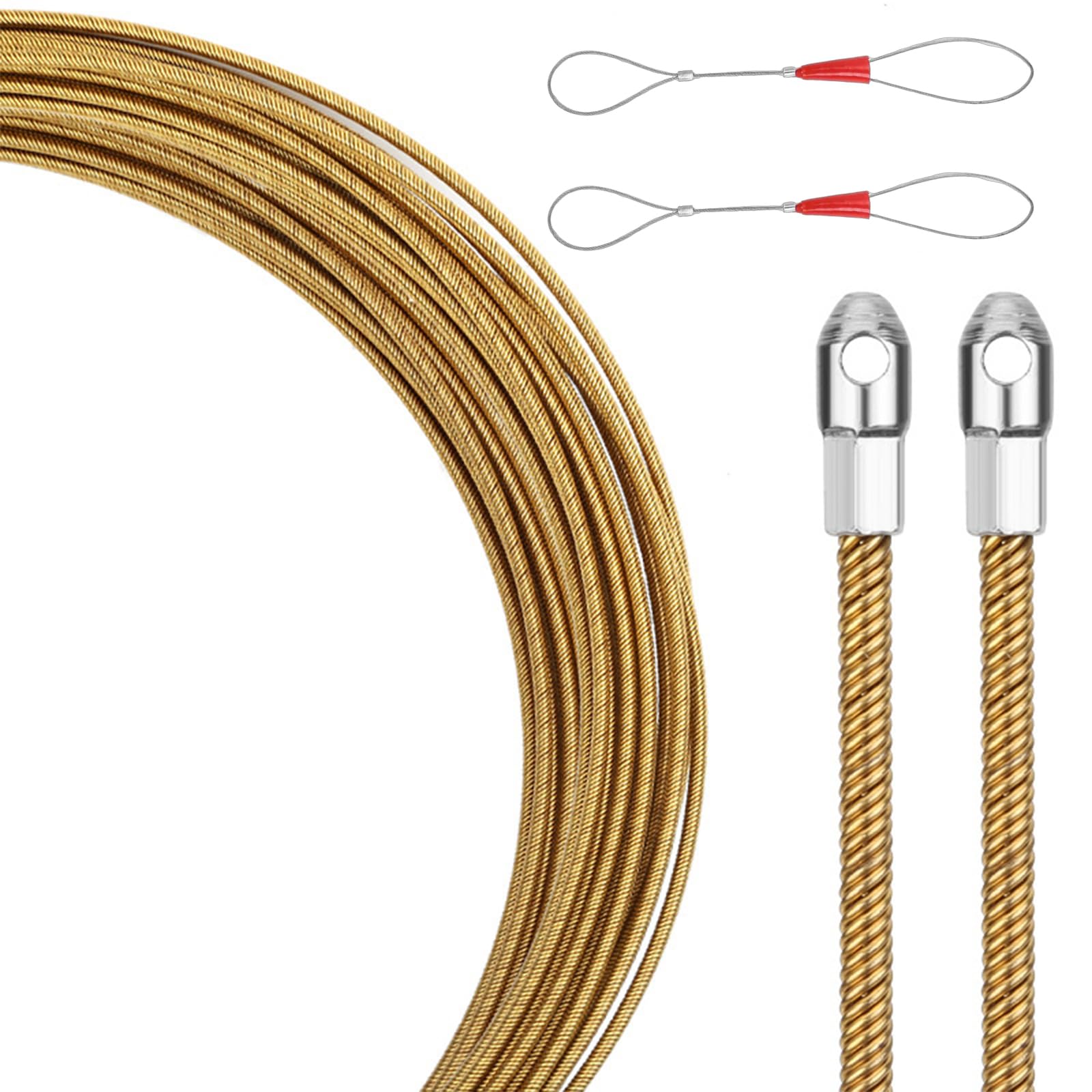Wire Threader with Rounded Tip Electrical Spring Wire Threader for Efficient Electrical Install Electrician Wiring Assistant