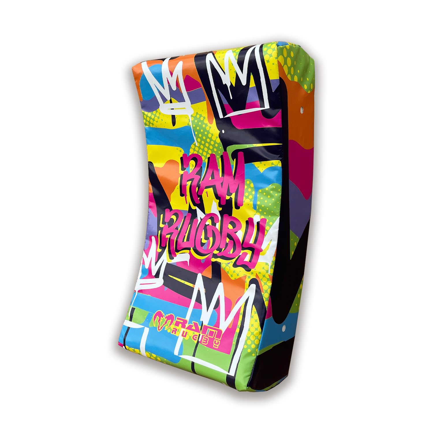 Ram Rugby Graffiti Curve Hit Shield - Contact Pad - Tackle Shield – Club Quality - UK Made for Durability – Medium - Essential Rugby Training Equipment – Great