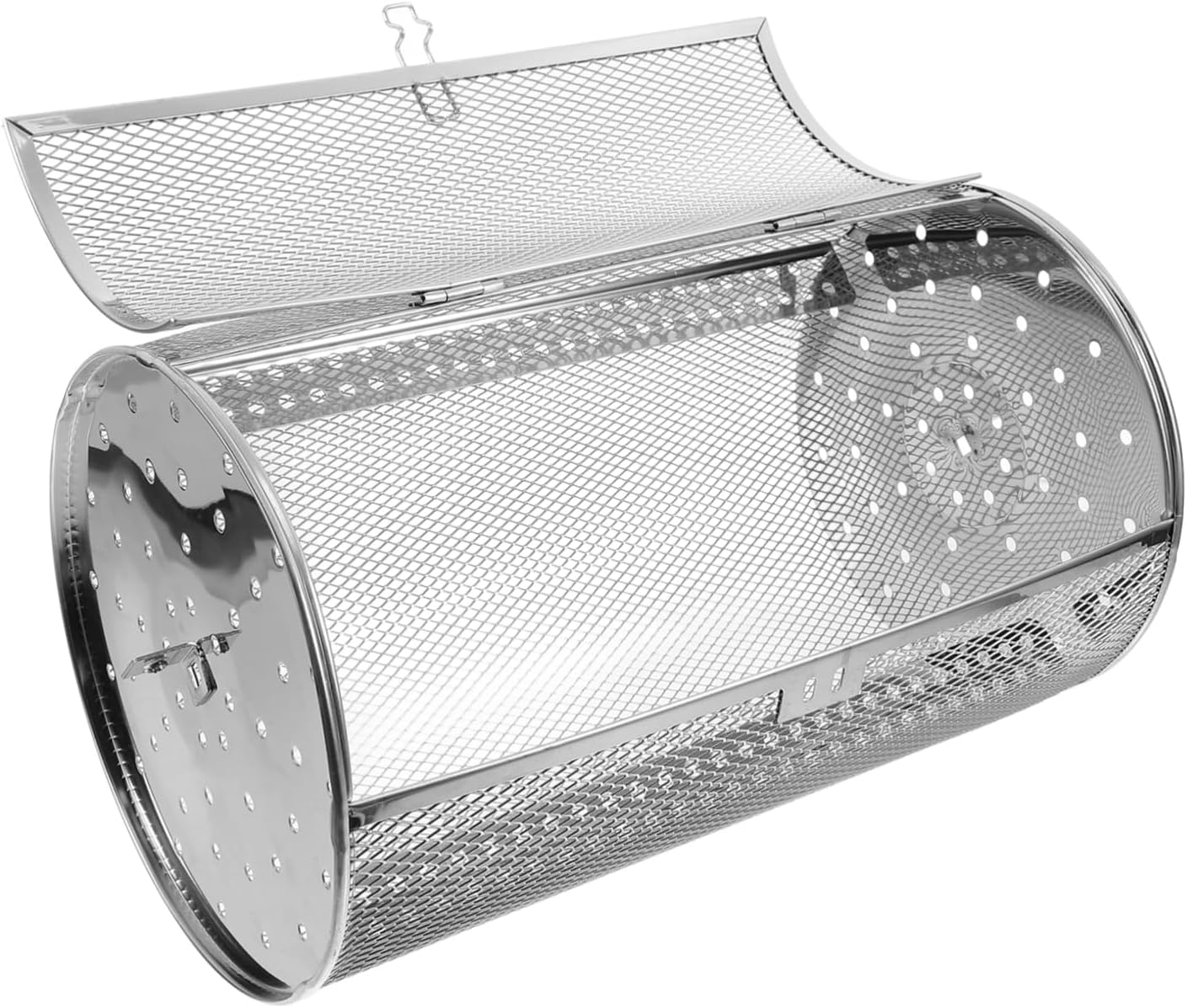 Stainless Steel Rotating Oven Basket for Roasting Chestnuts Bbq Grill Cage with Even Heating Design Easy to Assemble Disassemble for Gatherings and Restaurant Use