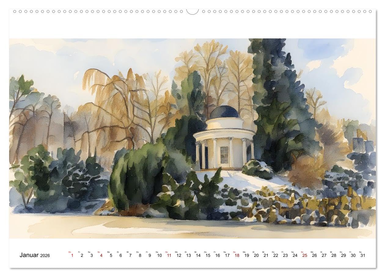DOCUMENTA-Stadt Kassel (Wandkalender 2026 DIN A2 quer), CALVENDO Monatskalender: Tradition und Moderne im Aquarellstil (CALVENDO Orte)