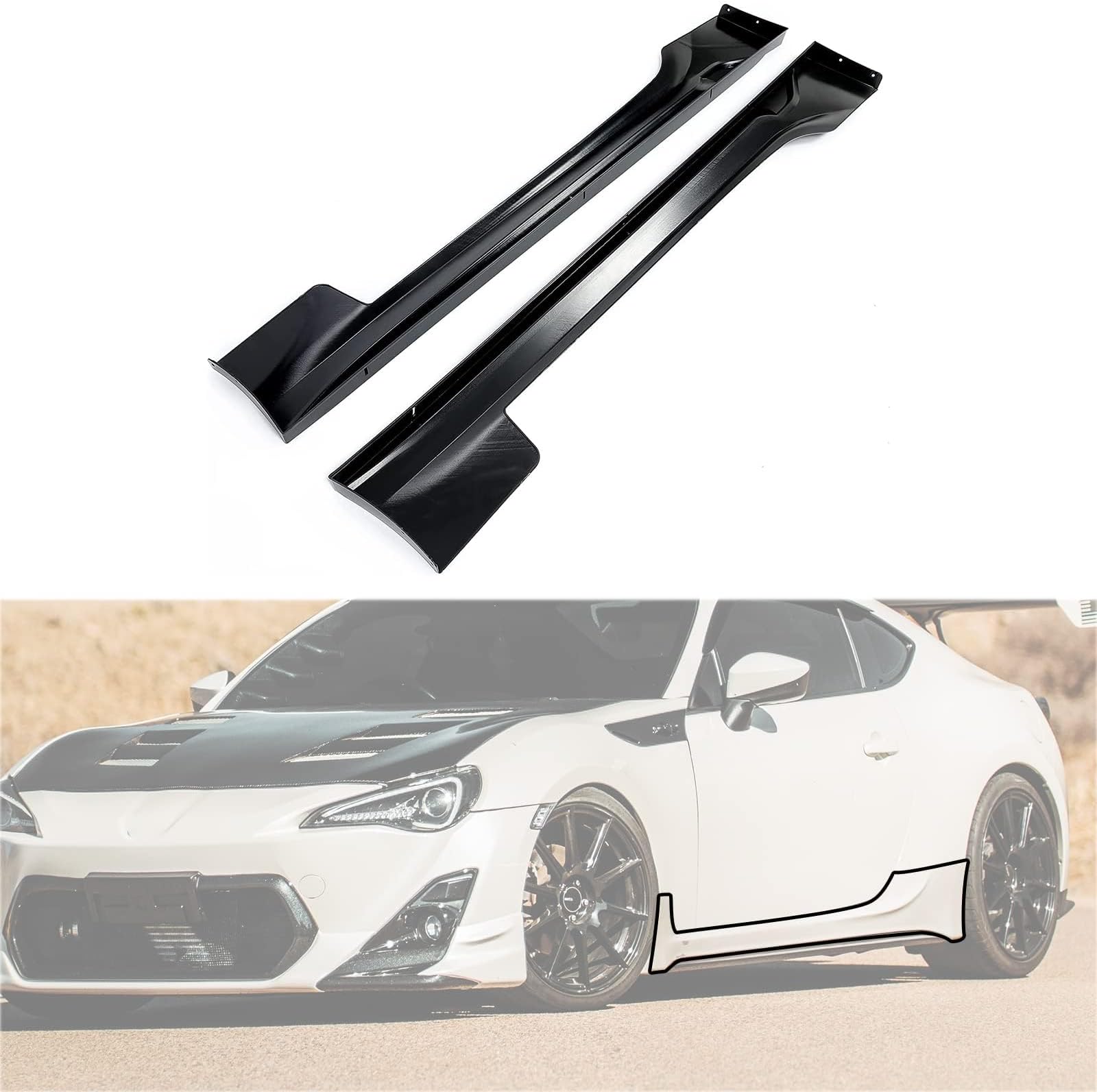 - KUAFU Side Skirt Rocker Panels Guard Compatible with 2012-2021 Subaru BRZ Toyota 86 Scion FR-S Extension Replacement Spoiler Body Kit Black ABS