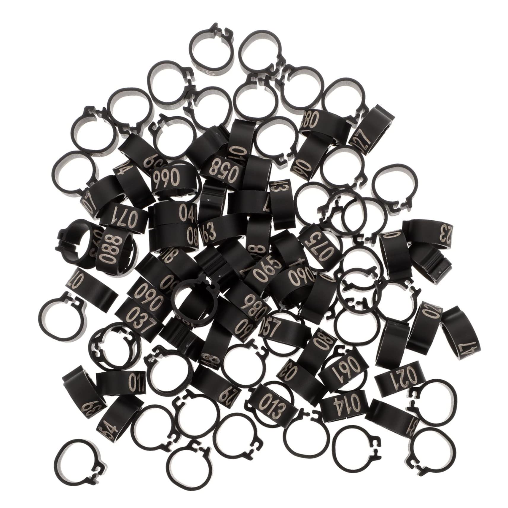 IMIKEYA 100 Pcs 10mm Racing Pigeon Clip Rings & Leg Bands - Durable Identification Tags for Poultry & Birds