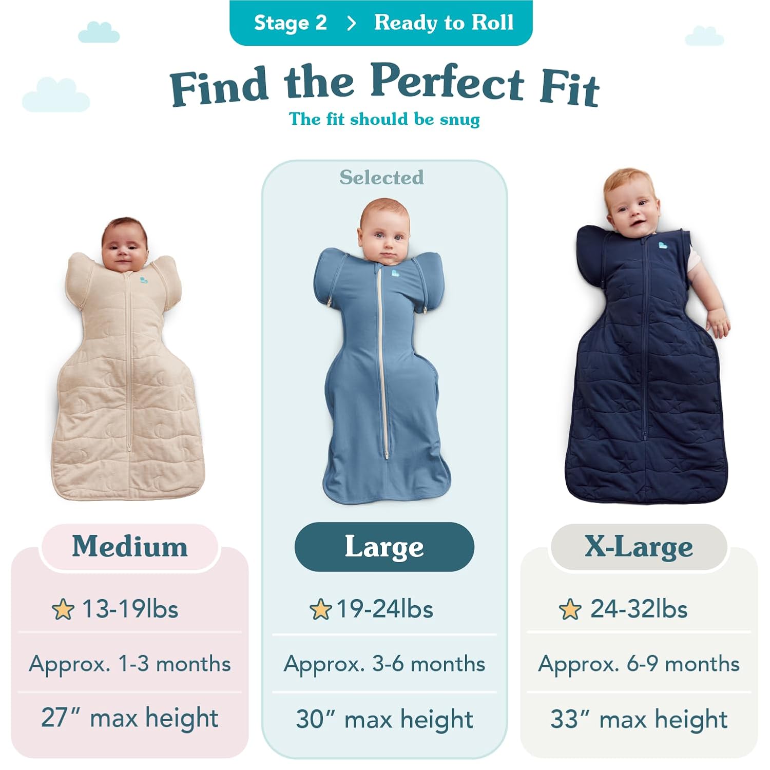 Love to Dream Swaddle UP Transition Bag, Patented Zip-Off Wings, Gently Help Baby Safely Transition from Being Swaddled to arms Free Before Rolling Over, Gray, Large, 19-24 lbs - Image 3