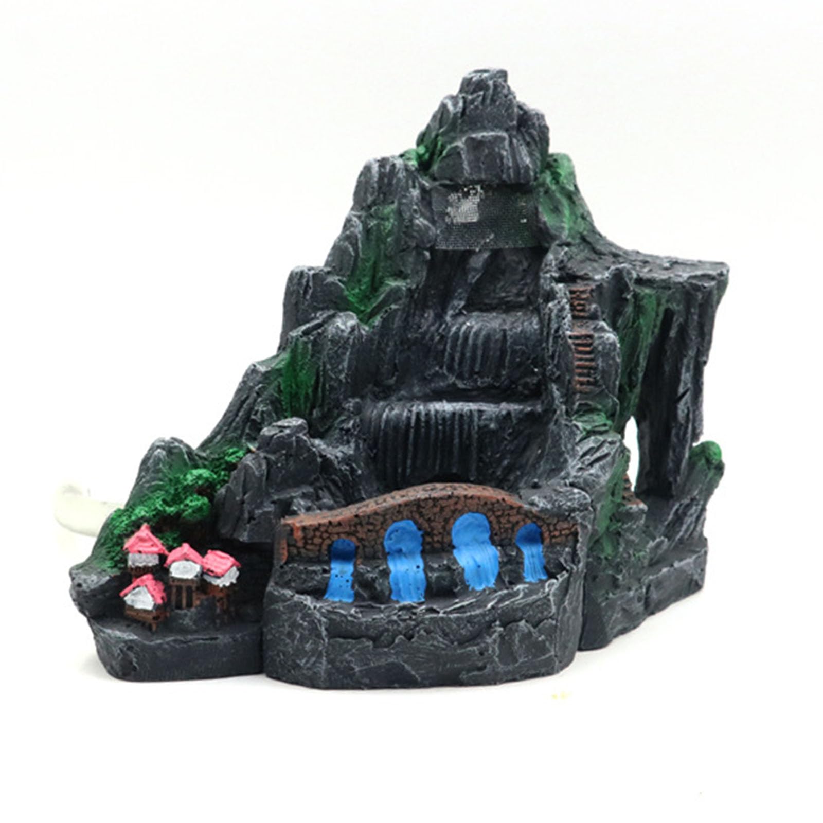 Oxxggkao Delicate Aquariums Landscape Artificial Plant Waterfall Terrarium Landscape Shrimp Waterfall Statue Aquariums Habitat Interactive Underwater Sand Scenery