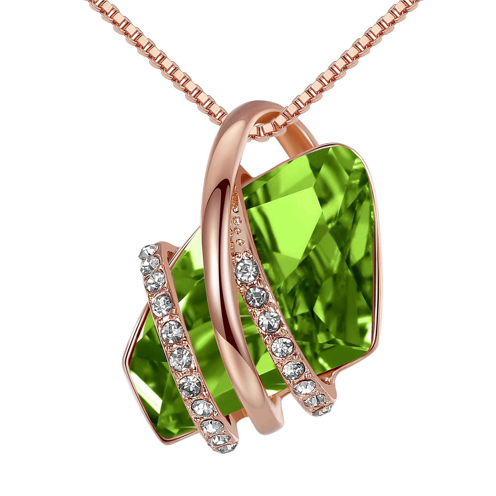 Leafael Pietra dei desideri Collana Donna Argento o oro rosa, Pietra di nascita collana con cristalli curativi, Senza allergie gioielli donna, Regalo Donna con scatola regalo inclusa