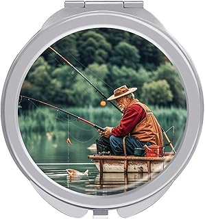 Portable Travel Makeup Mirror, Fishing Lake F...