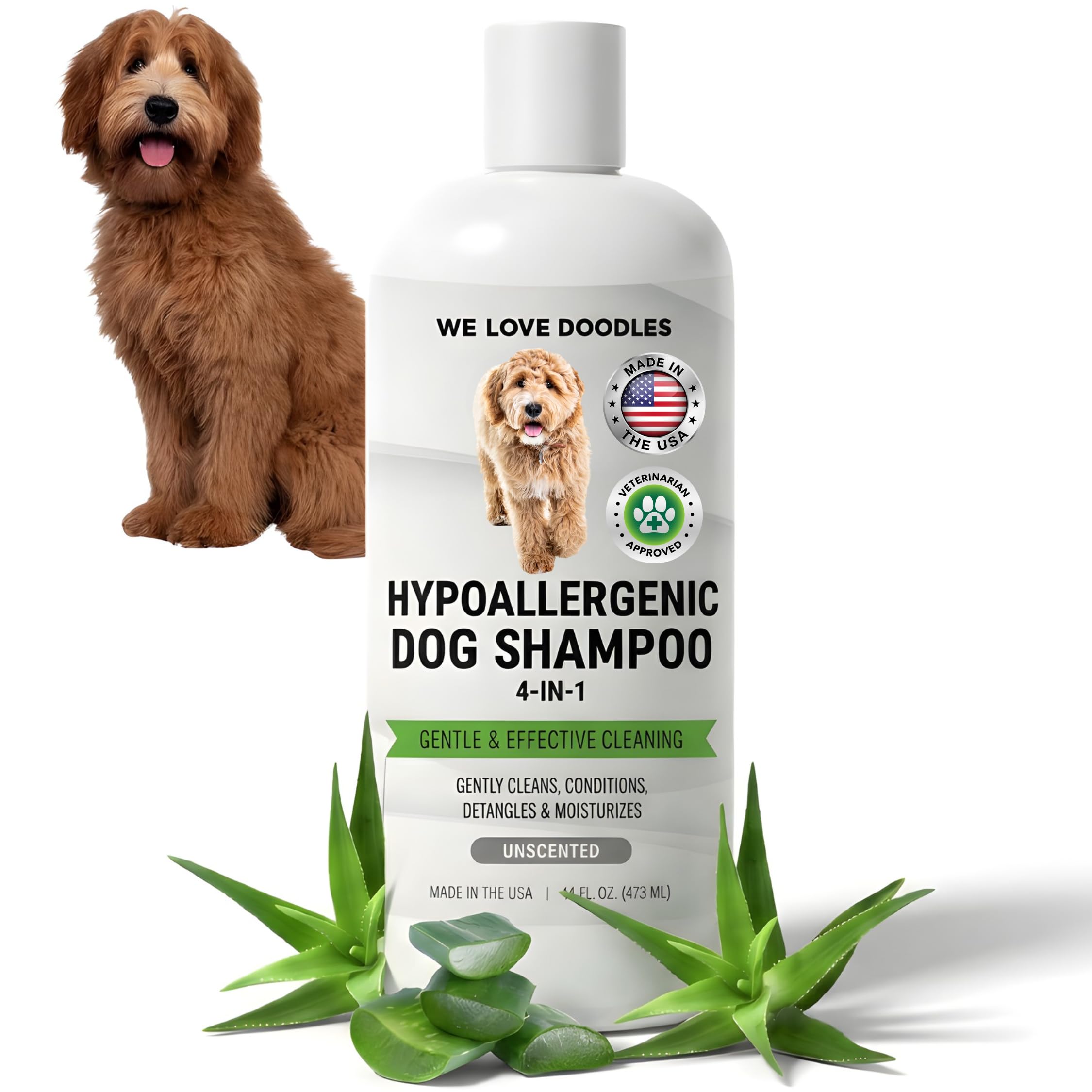 Hypoallergenic Dog Shampoo, Conditioner, and Detangler | Made in USA | Eco-Friendly Ingredients | Shampoo for Dogs with Sensitive Skin & Allergies |