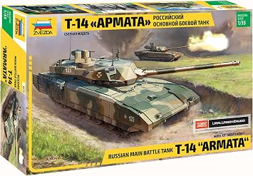 Zvezda 500783670 500783670-135 T-14 Armata Russian Main Battle Tank-Plastic Construction Model Assembly-Kit-for Beginners-Detailed, Camouflage