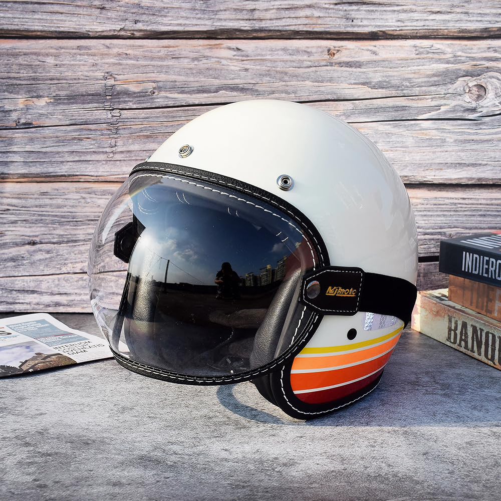 Faccia aperta universale 3/4 casco visatore a bolle a bolle motociclette di moto Capacete Lente Vintage MOTOBIKE Helmet Goggles