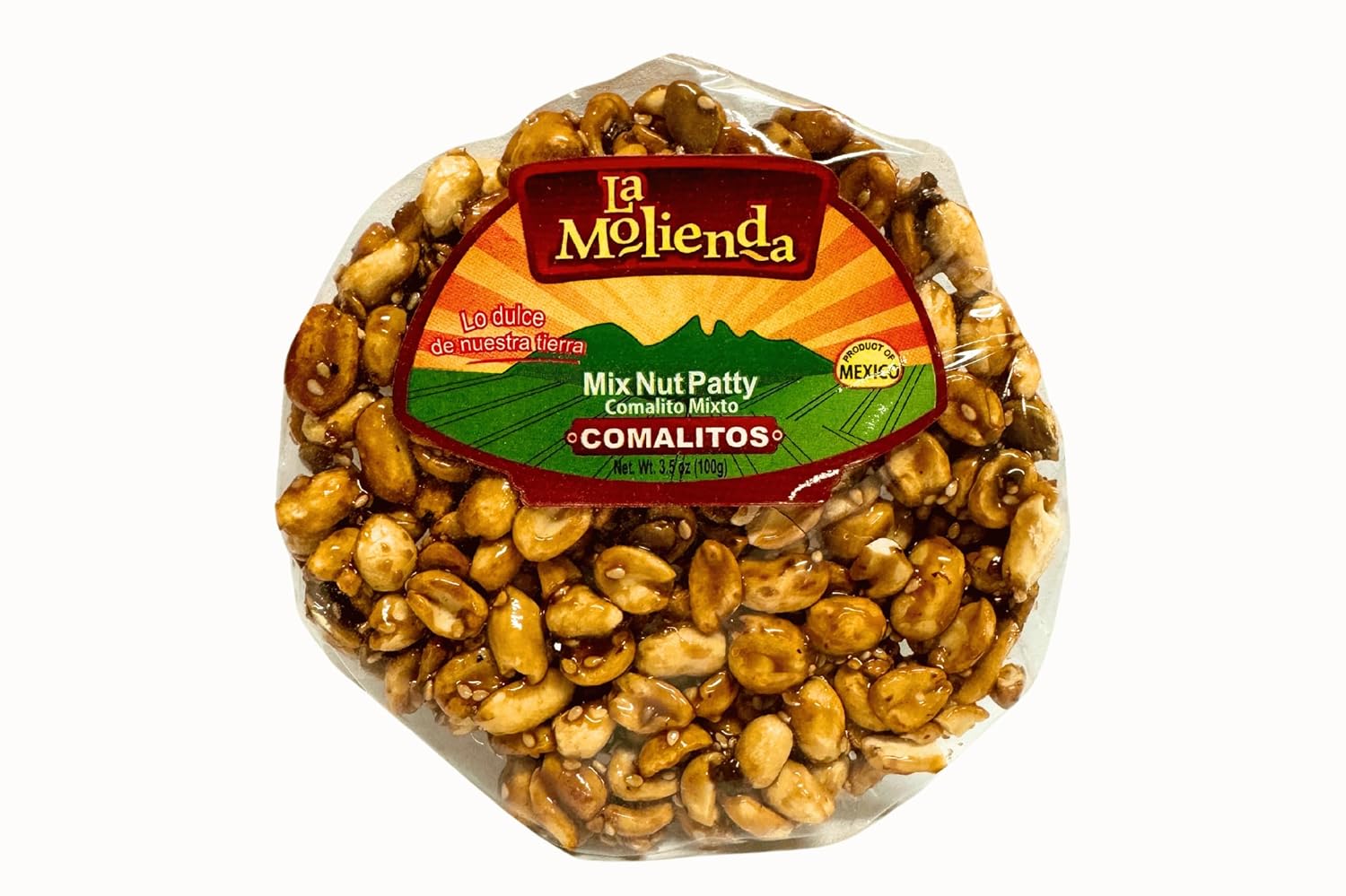 La Molienda Mix Nut Patty, Comalito Mixto Snack Bar, 3.5 oz (40 Count, Mix Nut)