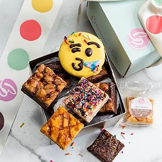 Brownie Points It's your Birthday Baby Brownies: 9-Individually Wrapped Brownies and a "Birthday Party Horn" BrowniEmoji, Gift Box Fudge Chocolate Brownies, Gourmet Sweet Desserts