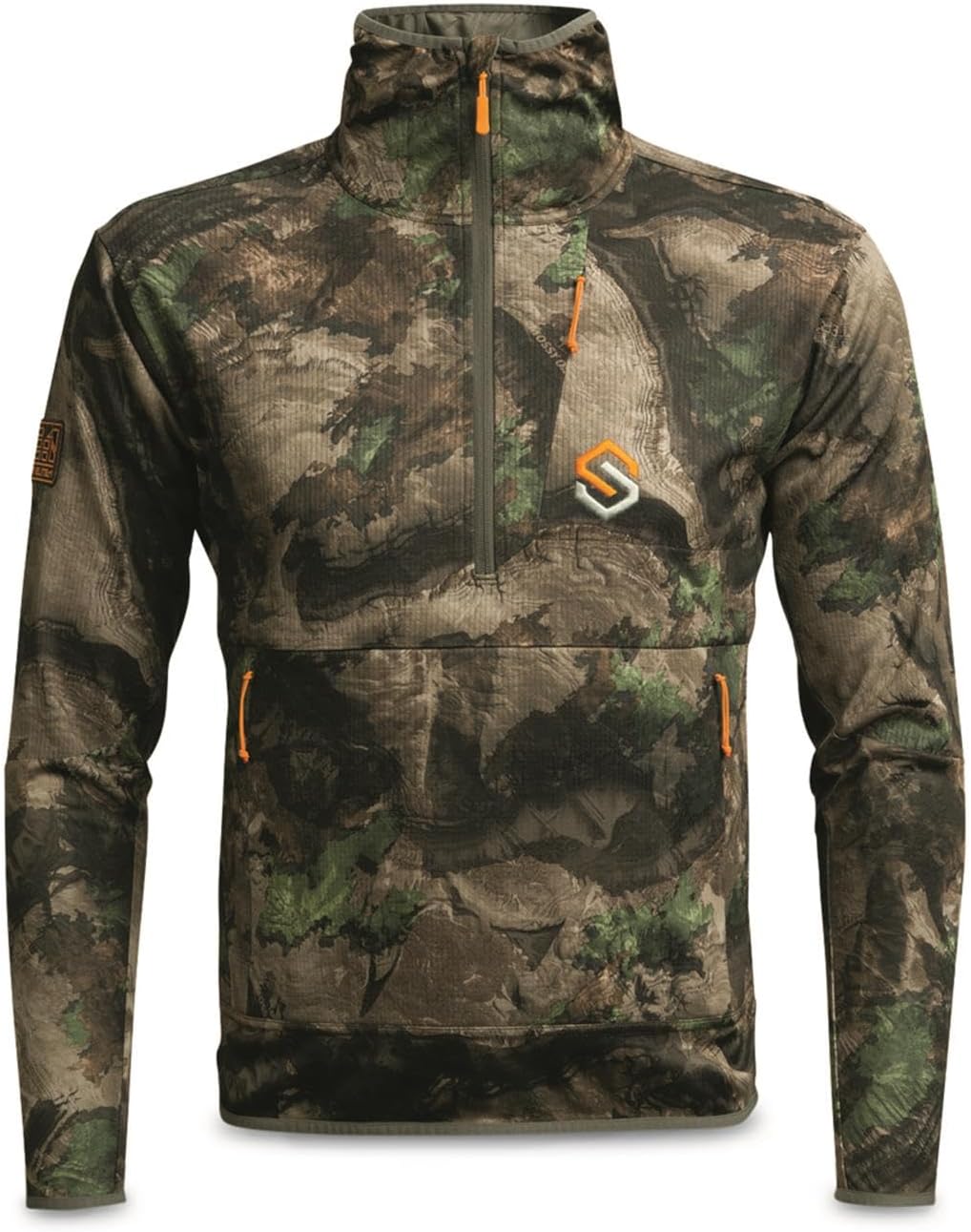 ScentLok BE:1 Phantom Hooded Pullover, Lightweight Camo Half-Zip Hunting Jacket