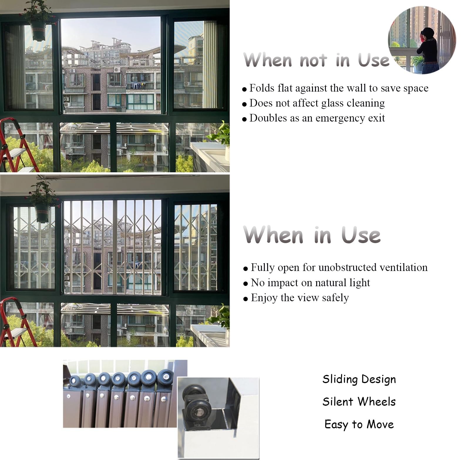 Barras de seguridad para puertas correderas y ventanas, solución de prevención de robo para sótano, loft y cobertizo