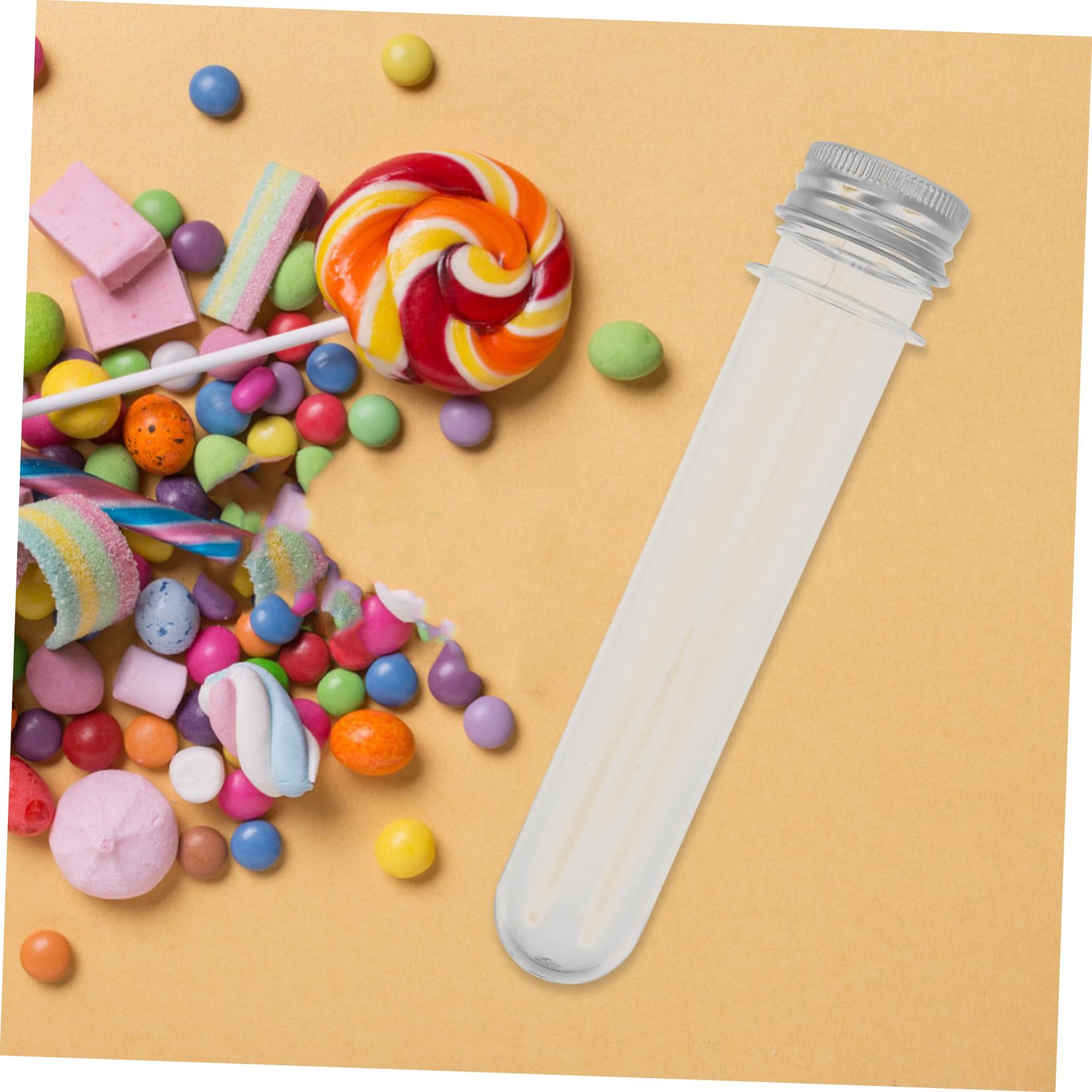 PRETYZOOM 50 Stück Reagenzglas-Bonbonschachtel ätherische öle deckel Leere Wunschflaschen plastikflasche Kunststoff Tube Set durchsichtige Kunststoffrohre Reagenzgläser für den Haushalt p.s