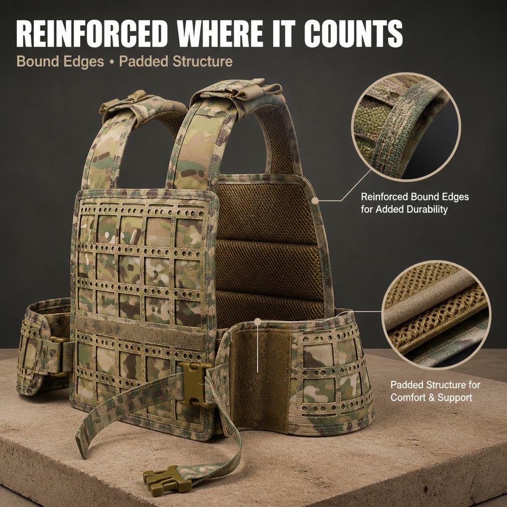Lekka Kamizelka Taktyczna Camo Molle Regulowany Modułowy Nośnik Płyty 1000D Nylon Outdoor Airsoft Polowanie