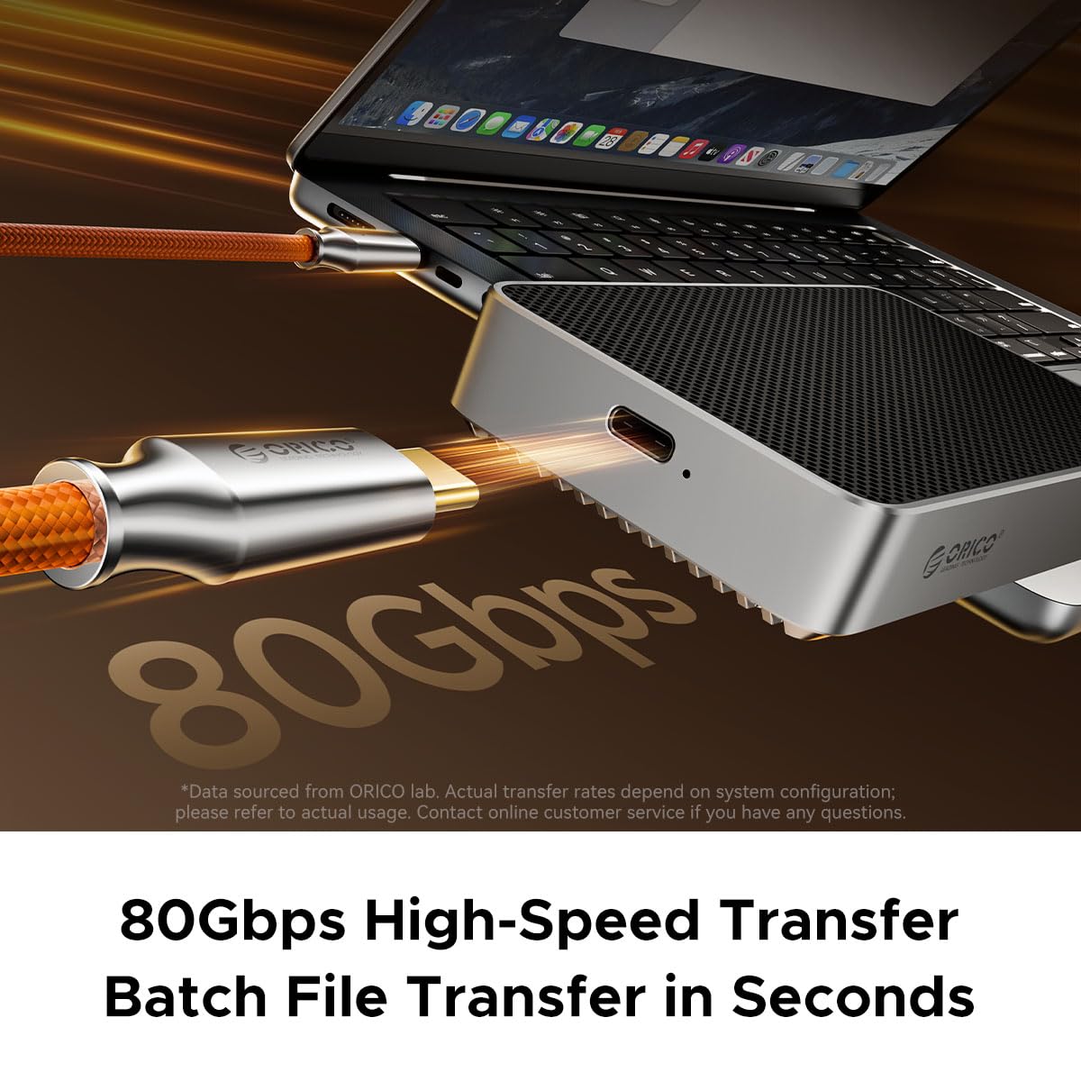 ORICO Auso - Cavo USB-C da 80 Gbps, 2 m, con ricarica rapida PD 240 W, video 8K60Hz, compatibile con Thunderbolt5/4/3 USB4, per iPhone 17/16/15, MacBook Docking - bianco