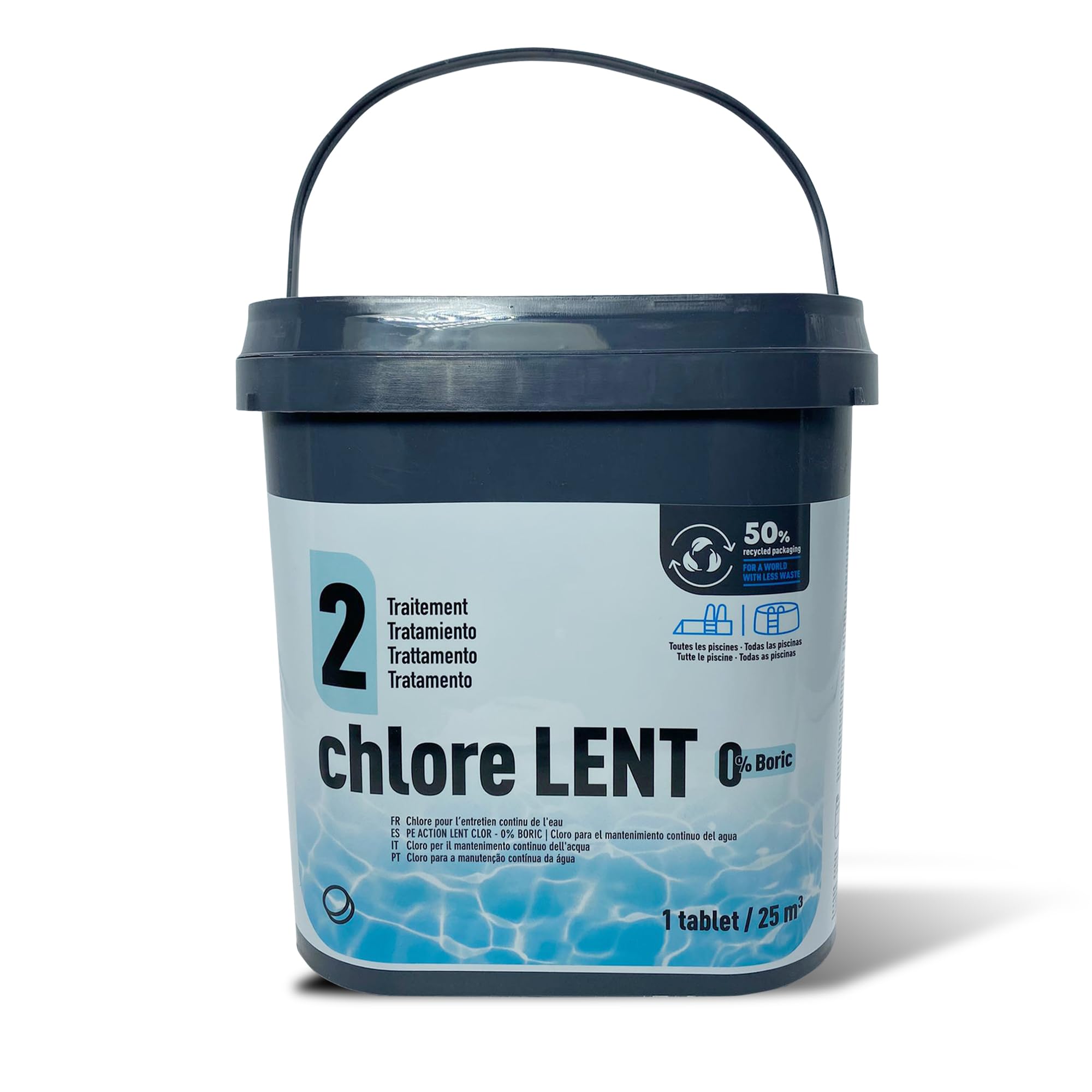 Gre 90010NB Cloro Lento Zero Borico in tavolette da 250 gr, 5kg