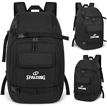 Spalding 50L Sports Tournament Backpack Waterproof Gear Bag with Shoe Storage Compartment for Basketball, Soccer, Baseball, Pickleball, Travel & Team Equipment Backpack for Athletes, Men & Women