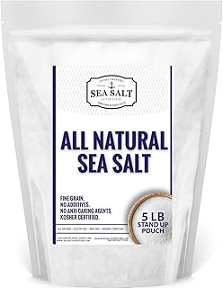 Sea Salt Superstore Sea Salt - All Natural Premium Grade Fine Grain Salt For Cooking & Grilling - Non-Iodized, Gluten Fre...