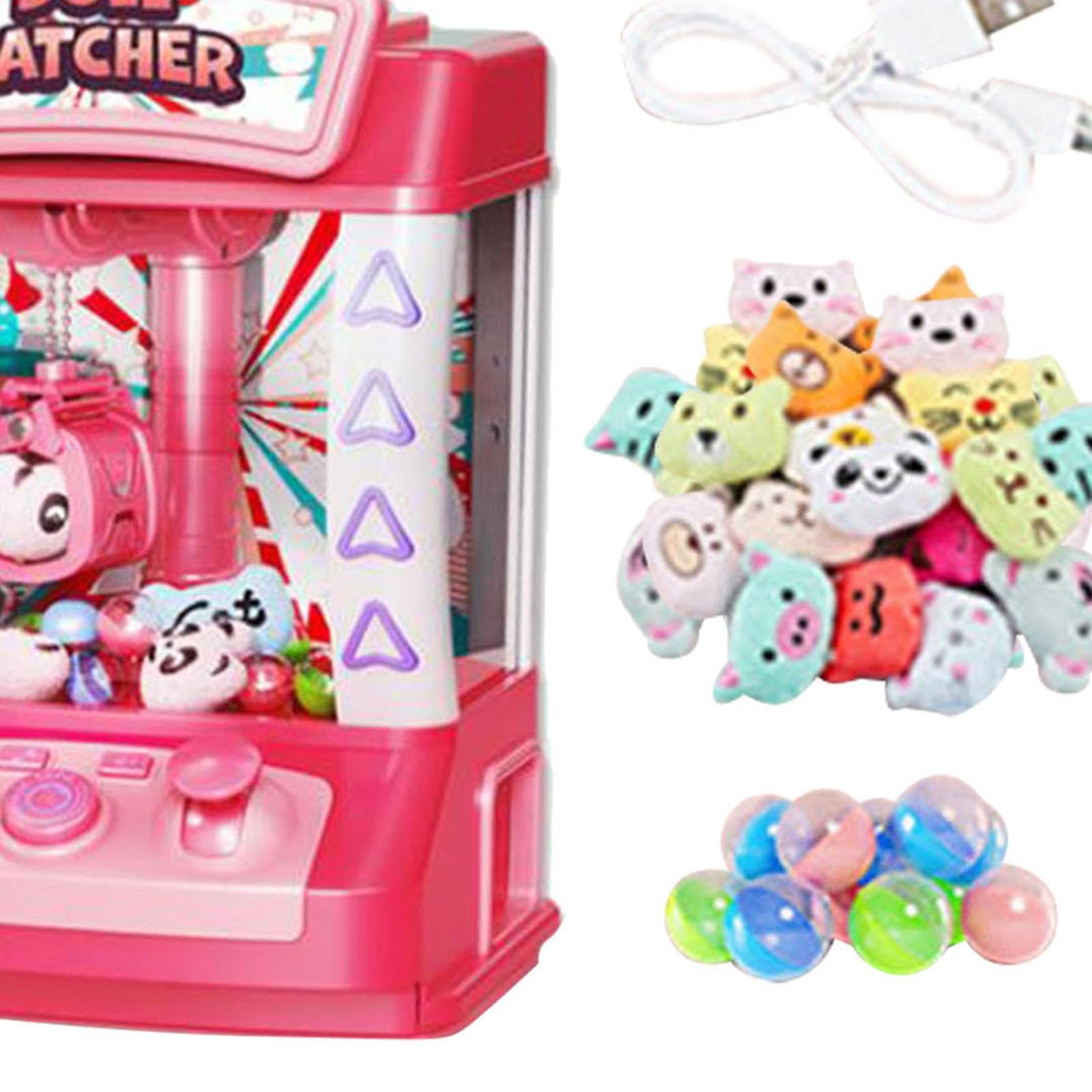 Macchina a Pinza Mini Distributore di Giocattoli Elettronici Arcade con Funzione Musicale per Bambini E Adulti Adatto per, Rosa 20 Bambole