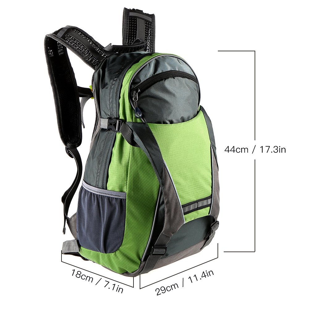 Lixada Sac À Dos Réfléchissant Léger 18L USB Rechargeable Indicateur de Direction du Signal Lumineux sans Fil à Del pour Cyclisme Courir Marche Jogging (Vert noir)
