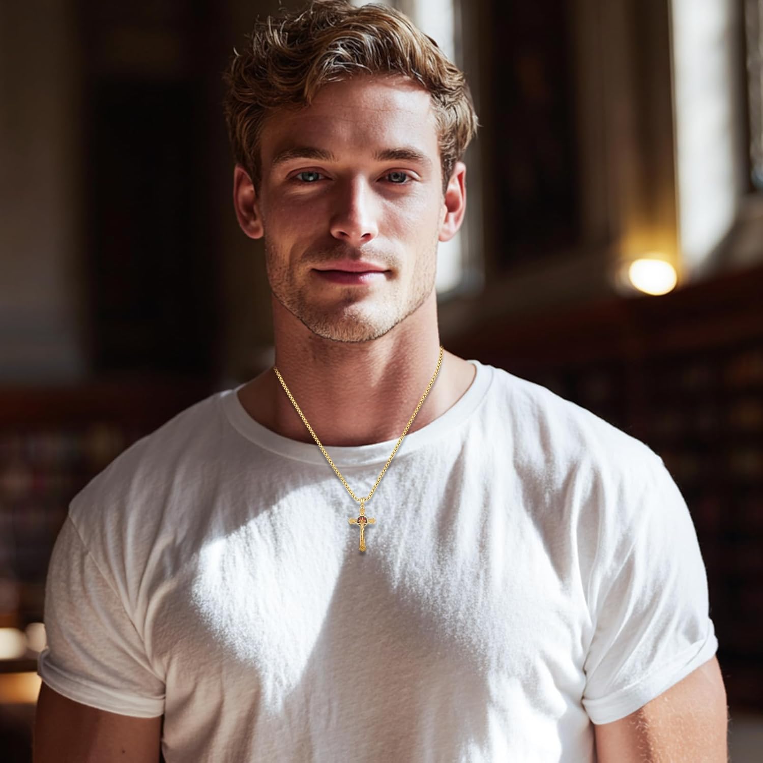 St Benedict Medals Necklace Patron Saint Medalla De San Benito 925 Sterling Silver San Benito Medalla Cross Pendant Religious Amulet Jewelry for Men Women - Image 7