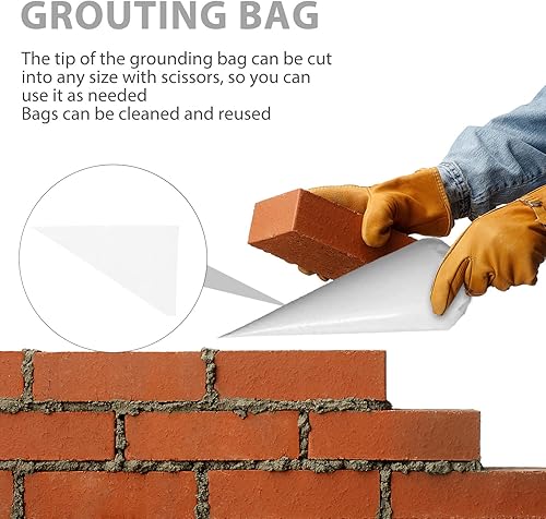 Miniatura 2 de VILLCASE Bolsa de mampostería de lechada de azulejos, bolsas de lechada de baldosas desechables, mampostería de bolsa, capacidad de mezcla fina y