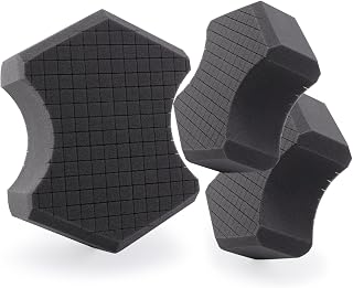 SPTA Ultra Safe Sponge, 3Pcs Car Wash Sponge Latest Foam Technology Safe for All Types of Paint and Wheel Finishes, Easy to Hold Ergonomic Grip for Wash Bucket and Rinseless Washing, Gray -MT045B3