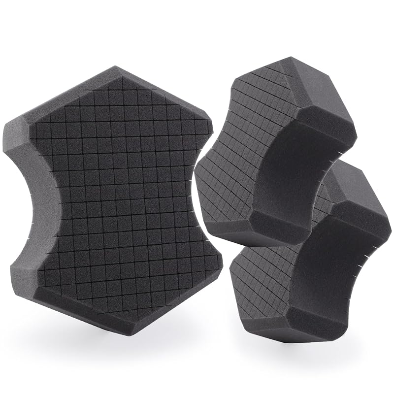Esponja para Lavagem Automotiva SPTA em Espuma com Pegada Ergonômica Cinza MT045B3, Kit com 3