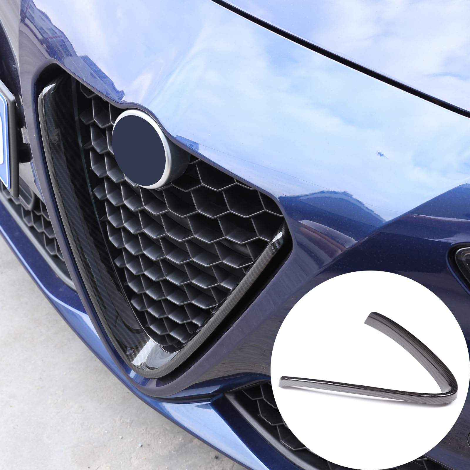 Rivestimento per griglia anteriore, telaio a V, adatto per Giulia 2017 – 2020, rivestimento per griglia anteriore per auto, accessorio esterno per griglia anteriore, accessorio