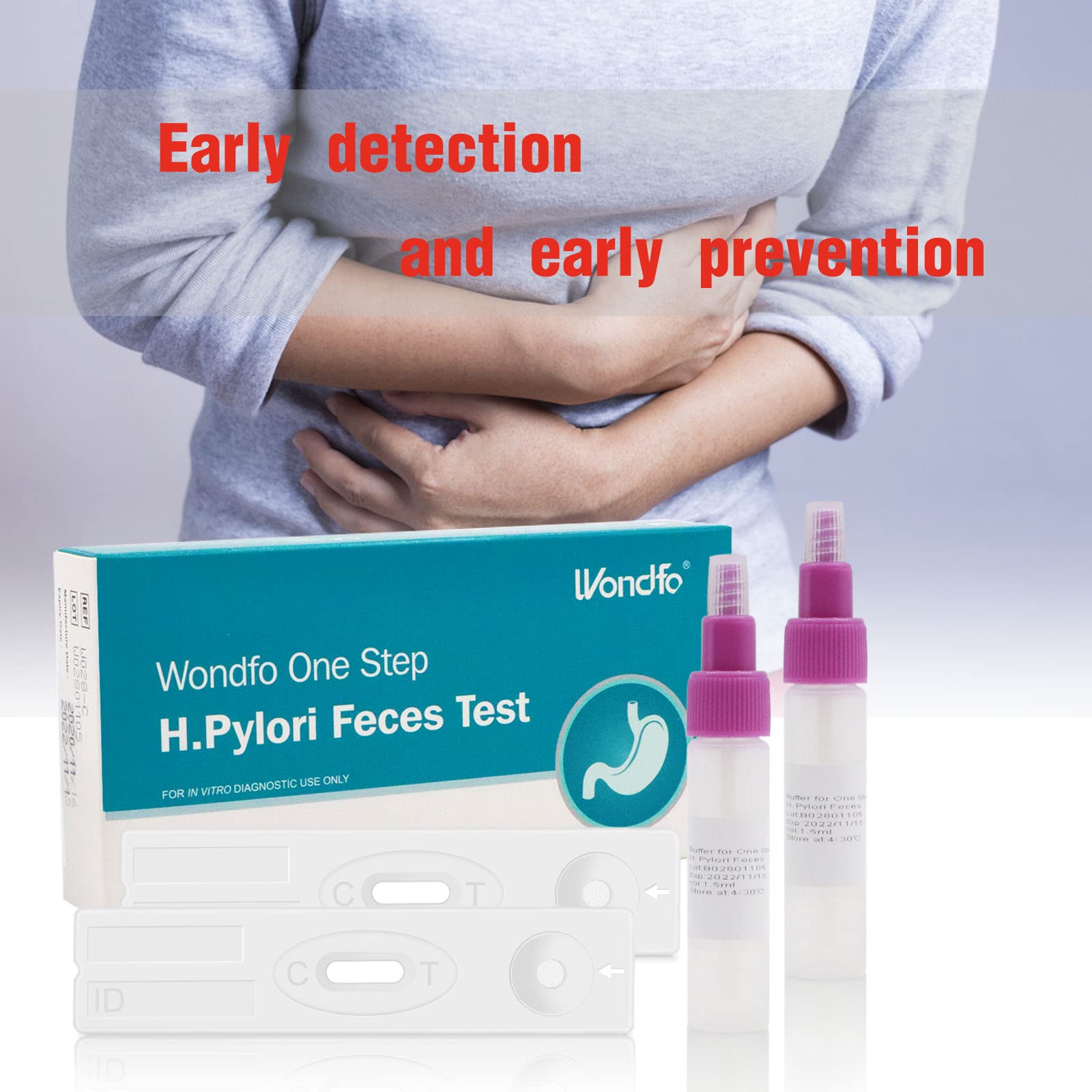Buy Wondfo One Step H.Pylori Feces Test Kit, 2 Tests Online at