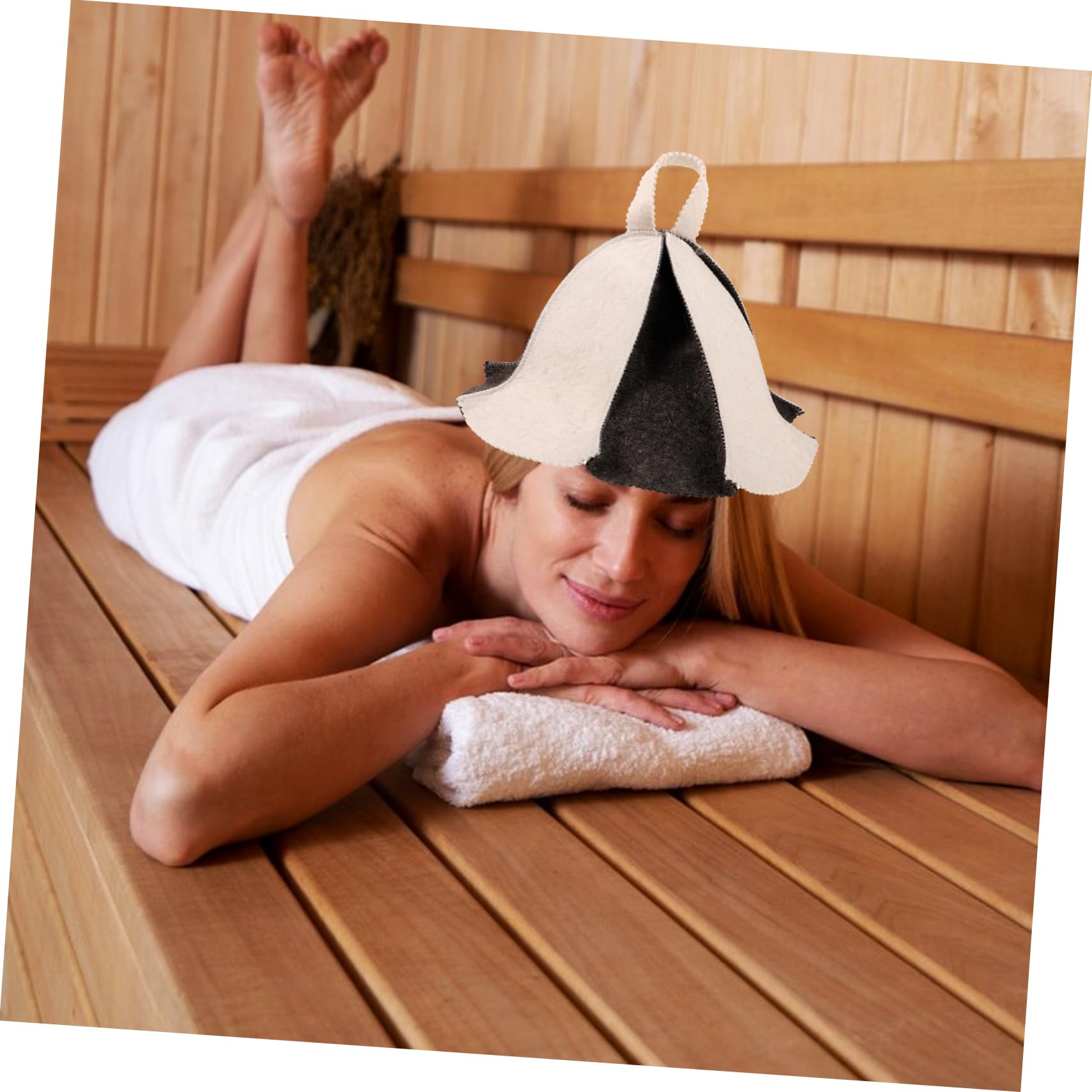 Healeved 15piezas Gorro De Sauna De Fieltro y Absorbente Accesorios De Baño Transpirables para Ducha y Sauna Diseño Cómodo para Mujeres Fabricado Materiales De Fieltro Estable