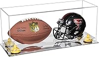 Vista 113 de Better Display Cases Acrílico 2 Mini casco de fútbol (no tamaño completo) vitrina con base de césped transparente (V46/A019)