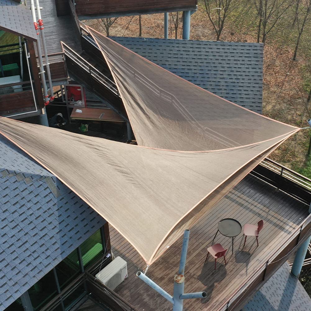 Red de Sombra Resistente a los Rayos UV con aro metálico para sombreado de Patios al Aire Libre, Transpirable y para invernaderos de Cristal y Sombras, Color marrón, 5 x 8 m
